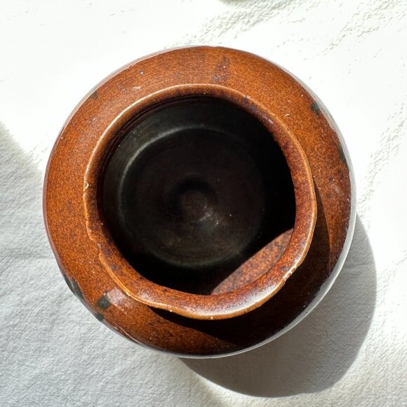 Japanese Tetsu-yu Brown Glazed Vase - Picture 6 of 15